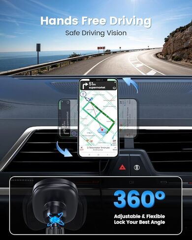 شاحن سيارة لاسلكي مغناطيسي كوباو ماج سيف حامل خطاف متوافق مع ايفون 14/14 برو/14 برو ماكس/13/13 برو/13 برو ماكس/12/12 برو/برو ماكس in Kuwait