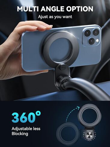 TOPGO Compatible with MagSafe Car Mount Magnetic Phone Mount Suction Cup Phone Holder for Dashboard for Tesla Strong Magnet Fit for iPhone 14 Smartphones in Kuwait