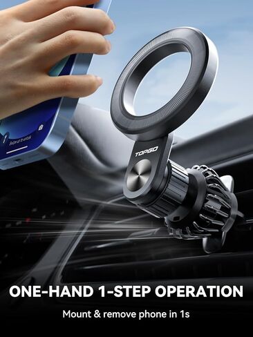 TOPGO Compatible with MagSafe Car Mount Magnetic Phone Mount Suction Cup Phone Holder for Dashboard for Tesla Strong Magnet Fit for iPhone 14 Smartphones in Kuwait