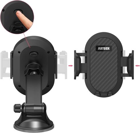 Arteck Car Mount، حامل عالمي للهاتف المحمول في السيارة يدور 360 درجة للزجاج الأمامي التلقائي ولوحة القيادة، للهواتف المحمولة Apple iPhone 15، 15 Pro، 14، 14 Pro، 13، 12، 11، SE، هاتف Android الخلوي، GPS in Kuwait