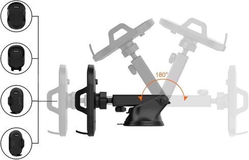 Arteck Car Mount، حامل عالمي للهاتف المحمول في السيارة يدور 360 درجة للزجاج الأمامي التلقائي ولوحة القيادة، للهواتف المحمولة Apple iPhone 15، 15 Pro، 14، 14 Pro، 13، 12، 11، SE، هاتف Android الخلوي، GPS in Kuwait