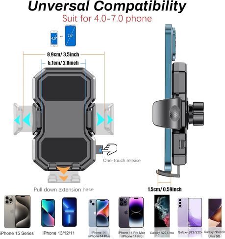 لوبنورد حامل جوال للسيارة، حامل جوال للسيارة يثبت على فتحة التهوية مع مشبك تثبيت فائق الثبات في فتحة التهوية في السيارة، مناسب لجوال ايفون 13/12/11 وسامسونج S22 الترا/S22+/S21 in Kuwait