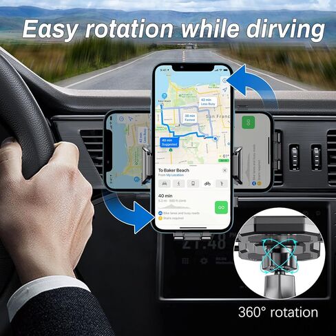 لوبنورد حامل جوال للسيارة، حامل جوال للسيارة يثبت على فتحة التهوية مع مشبك تثبيت فائق الثبات في فتحة التهوية في السيارة، مناسب لجوال ايفون 13/12/11 وسامسونج S22 الترا/S22+/S21 in Kuwait