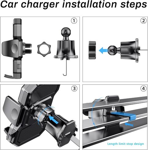 لوبنورد حامل جوال للسيارة، حامل جوال للسيارة يثبت على فتحة التهوية مع مشبك تثبيت فائق الثبات في فتحة التهوية في السيارة، مناسب لجوال ايفون 13/12/11 وسامسونج S22 الترا/S22+/S21 in Kuwait