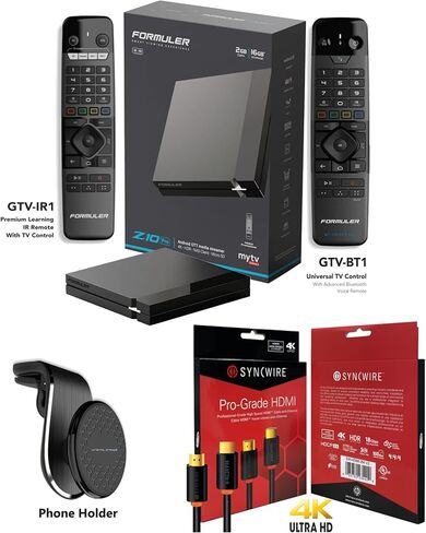 فورمولر Z10 Pro ثنائي النطاق 5G LAN 2 جيجا رام 16 جيجا روم 4k | مع كابل HDMI إضافي 4K | جهاز تحكم عن بعد Premium Formuler GTV-BT1 | حامل هاتف خلوي مغناطيسي إضافي متوافق مع حامل الهاتف بدون استخدام اليدين في السيارة in Kuwait