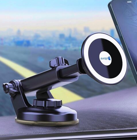 لحامل MagSafe للسيارة [20 مغناطيسًا قويًا]، حامل هاتف عالمي مغناطيسي لفتحة الزجاج الأمامي للوحة قيادة السيارة، حامل الهاتف الخلوي للسيارات قابل للتعديل وقابل للدوران مناسب لهاتف iPhone 14 13 12 Pro Mini جميع الهواتف in Kuwait