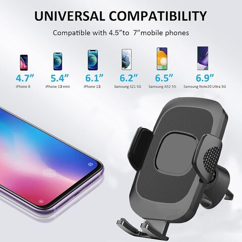 حامل هاتف XIQUTOA لفتحة تهوية السيارة [مشبك معدني]، حامل سيارة لهاتف Moto G Power 2023 2022 2021 2020/G Stylus/Edge 30 Fusion/G Play/G 5G/G Pure، iPhone 14/14 Pro/14 Plus/13 Pro Max /13 12 ميني/11/SE/XS X XR in Saudi Arabia