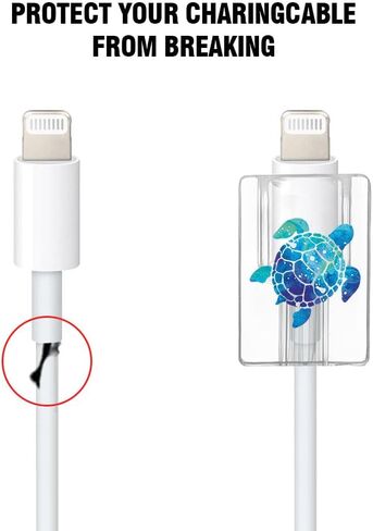 FINCIBO 2 Pcs Set Cable Charging Head Protector Cover, Charging Cord Protector, Cute Cable Protectors for iPhone Charger Cable - Dragonfly Frog, Baby Panda in Kuwait