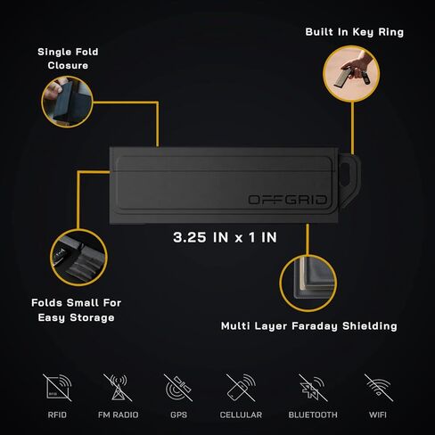 OffGrid Faraday Key Fob Protector, Premium Signal-Blocking Faraday Bag for Key Fob - Car RFID Signal Blocker, Anti-Hacking Pouch, Anti-Theft Key Bag (Grey) in Kuwait