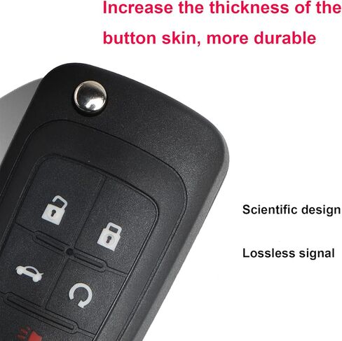 5 أزرار فليب مفتاح Fob يناسب 2010-2017 بويك آلور إنكور لاكروس ريجال فيرانو شيفي كامارو كروز إكوينوكس إمبالا سونيك جي ام سي التضاريس بدون مفتاح OHT01060512 in Kuwait