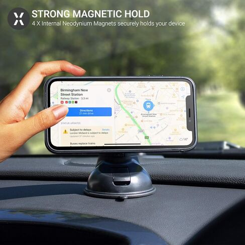 حامل هاتف السيارة المغناطيسي من أوليكسار لزجاج السيارة أو لوحة القيادة - (ملصقات مغناطيسية لتقديم الهاتف) - قوي وسهل الاستخدام - حامل سيارة أوليكسار - عالمي in Kuwait