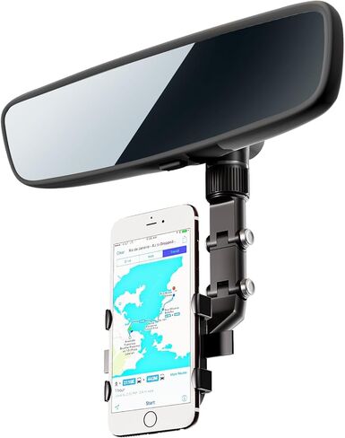 Rear View Mirror Phone Holder, 2023 Rotatable and Retractable Car Phone Holder, Universal Car Phone Holder Mount, Cell Phone Holder Car Fit for iPhone 11 12 13 14 Pro Max Samsung All Phone SXhyfMPH1.1 in Kuwait