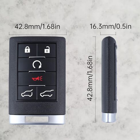 6 أزرار مفتاح التحكم عن بعد بدون مفتاح متوافق مع 2007-2014 Cadillac Escalade ESV EXT قطعة غيار FCC ID: OUC600066 in Kuwait