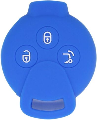 SEGADEN Silicone Cover Protector Case Holder Skin Jacket Compatible with Mercedes Benz Smart Fortwo 3 Button Remote Key Fob CV4953 Black in Kuwait