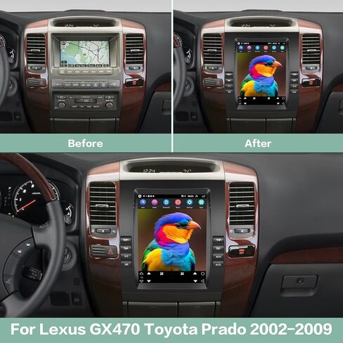 [2G+64G] Android 13 Car Radio for Lexus GX470 Toyota Prado 2002-2009, 9.7 inch Vertical Touch Screen Stereo, Apple Carplay/Android Auto/Hi-Fi Audio/1080P/SWC +AHD Backup Camera+MIC in Saudi Arabia