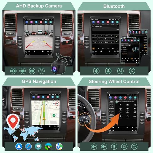 [2G+64G] Android 13 Car Radio for Lexus GX470 Toyota Prado 2002-2009, 9.7 inch Vertical Touch Screen Stereo, Apple Carplay/Android Auto/Hi-Fi Audio/1080P/SWC +AHD Backup Camera+MIC in Saudi Arabia