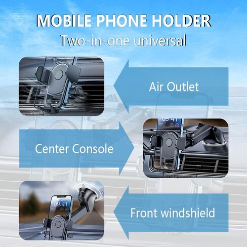 NHHC 2023 Upgrade Car Phone Holder,Car Vent Phone Mount Dashboard Phone Holder,360° Rotable&Retractable Arm Power Suction Cup Phone Holder Compatible iphone14 13 and All Smart Phone in Saudi Arabia
