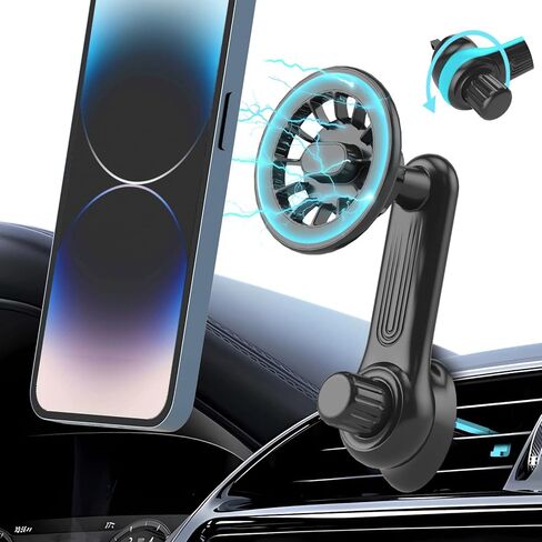 حامل سيارة مغناطيسي LOFOME، [مغناطيس قوي] حامل هاتف محمول بفتحة تهوية لهاتف iPhone 15/14/13/12 Pro Max Mini وMagSafe، حامل هاتف السيارة لجميع الهواتف، يأتي مع مشبك معدني in Kuwait