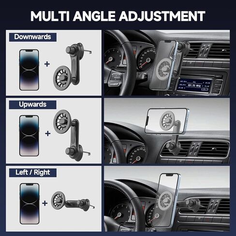 حامل سيارة مغناطيسي LOFOME، [مغناطيس قوي] حامل هاتف محمول بفتحة تهوية لهاتف iPhone 15/14/13/12 Pro Max Mini وMagSafe، حامل هاتف السيارة لجميع الهواتف، يأتي مع مشبك معدني in Kuwait