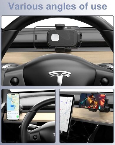 حامل هاتف Kolasels Tesla Air Vent، [مشبك بستة خطافات] حامل هاتف Tesla Model 3 Y، دوران 360 درجة Tesla Model 3 لهاتف iPhone 15 14 13 12 Pro Max Plus، سلسلة Galaxy وجميع الهواتف 4-7 بوصة in Saudi Arabia