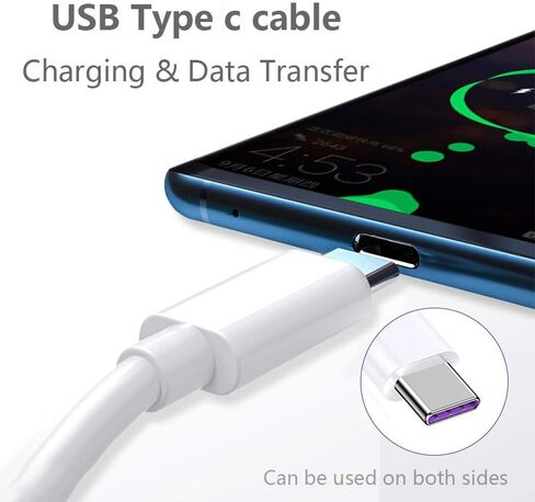 كابل Android USB c للسيارة متوافق مع Samsung Galaxy S22 S21 S20 Ultra S20+ Note 20 10 S10 S9 Plus A12 A11 A52 OnePlus 8T 9 Pro Google Pixel 6 5 4 4a 3a XL in Kuwait