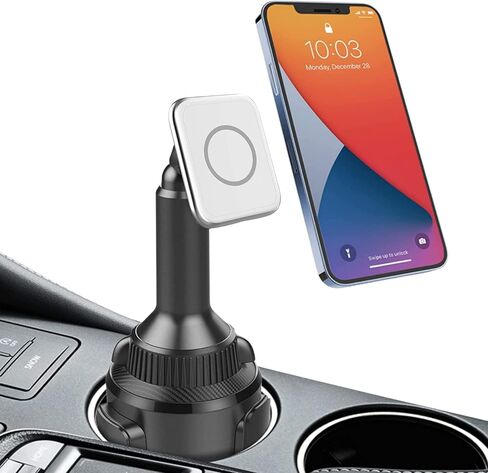 Aporia - متوافق مع شاحن السيارة MagSafe Apple iPhone +12 Mini Pro Max Plus | شاحن مثبت على الهاتف للشحن اللاسلكي المغناطيسي السريع Qi (مربع أسود لفتحة التهوية) in Kuwait