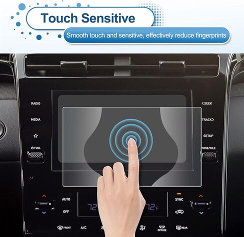 2025 Tucson Screen Protector for Hyundai Tucson (SE/SEL/SEL Convenience/XRT/Limited/N Line) 12.3Inch&AC Displays, 9H Tempered Glass 2025 Tucson Accessories HD Transparent 12.3"&A/C in Kuwait