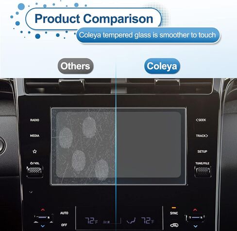 2025 Tucson Screen Protector for Hyundai Tucson (SE/SEL/SEL Convenience/XRT/Limited/N Line) 12.3Inch&AC Displays, 9H Tempered Glass 2025 Tucson Accessories HD Transparent 12.3"&A/C in Kuwait