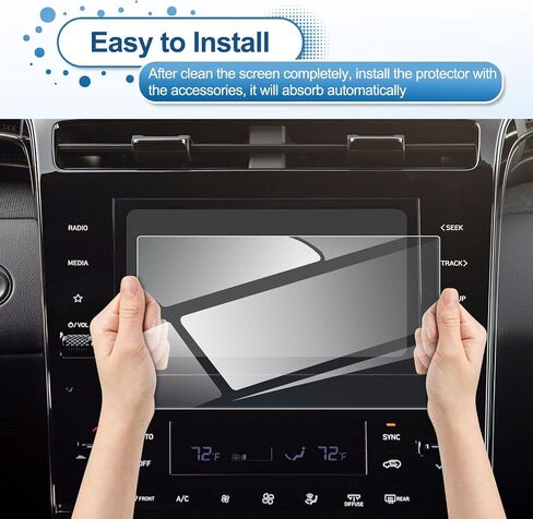 2025 Tucson Screen Protector for Hyundai Tucson (SE/SEL/SEL Convenience/XRT/Limited/N Line) 12.3Inch&AC Displays, 9H Tempered Glass 2025 Tucson Accessories HD Transparent 12.3"&A/C in Kuwait
