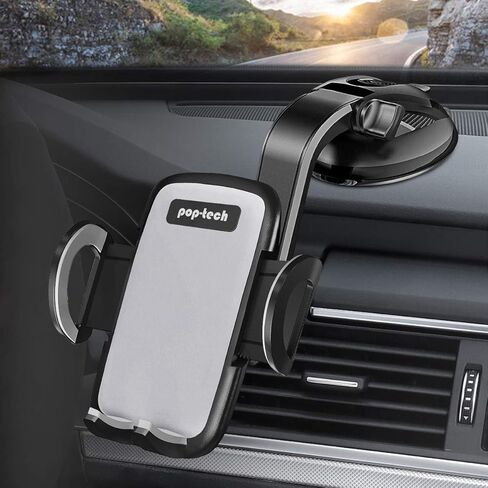 حامل لوحة أجهزة القياس للسيارة، حامل لوحة أجهزة القياس للسيارة من بوب تيك مع كأس شفط قوي قوي قابل للدوران 360 درجة بدون استخدام اليدين مشبك الهاتف المحمول لمقبس iPhone Samsung Galaxy Pixel قابل للطي in Kuwait