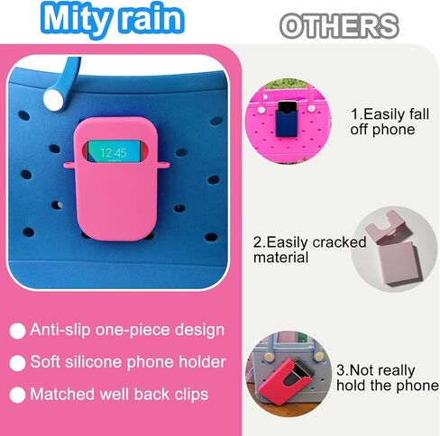 حامل هاتف Mity Rain متوافق مع حقيبة Bogg/Simply Southern Tote، ملحقات سيليكون ناعمة لحقيبة الشاطئ، حشوات ساحرة مطورة لتنظيم الجهاز، أحمر الشفاه، النظارات الشمسية، سلسلة المفاتيح باللون الوردي in Saudi Arabia
