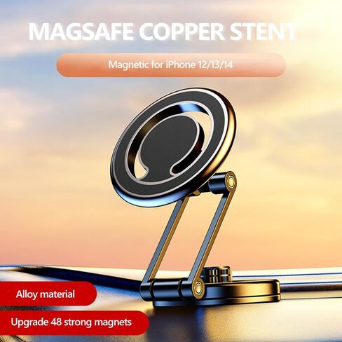 Car Phone Holder Mount for MagSafe Car Phone Mount Magnetic Phone Holder,Universal Cell Phone Holder,Compatible with All Smartphones, Dashboard Windshield,for iPhone 14 13 12 Pro Max Plus (Silvery) in Saudi Arabia