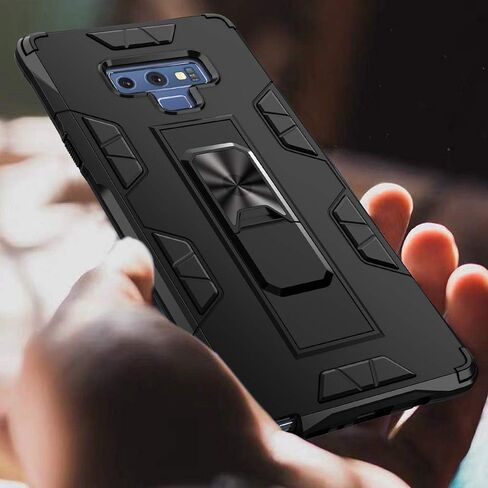 TORRTOWAY حافظة لهاتف سامسونج جالاكسي نوت 9 من الدرجة العسكرية مقاومة للصدمات مع حامل مسند مدمج مغناطيسي للسيارة حافظة واقية لهاتف جالاكسي نوت 9 (فضي) in Kuwait