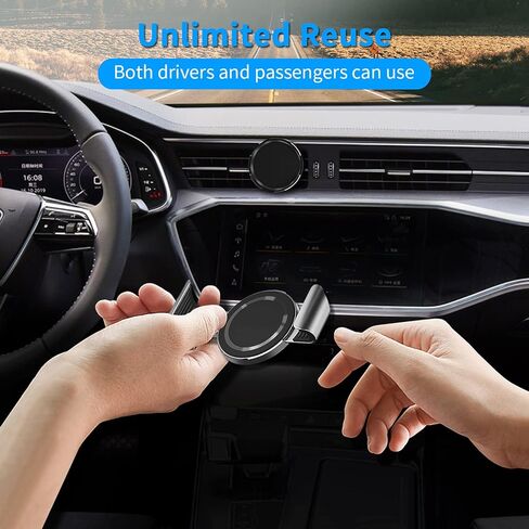 GOUPPL Metal Phone Clamp for Magnet Car Mount Holder, Adjustable Hands-Free Phone Clip Compatible with All Magnetic Mounts [Clamp and Remove at Anytime] Fits iPhone Samsung Smartphone (Gray) in Saudi Arabia
