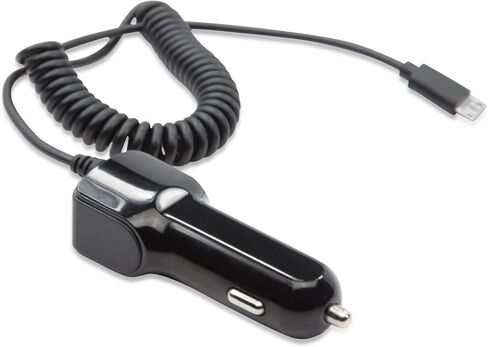 شاحن سيارة BoxWave متوافق مع Jitterbug Flip - شاحن سيارة Plus، شاحن سيارة بمنفذ USB إضافي مع كابل مدمج لـ Jitterbug Flip، Jitterbug Flip، Lively، Smart2 - أسود in Kuwait