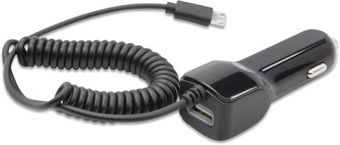 شاحن سيارة BoxWave متوافق مع Jitterbug Flip - شاحن سيارة Plus، شاحن سيارة بمنفذ USB إضافي مع كابل مدمج لـ Jitterbug Flip، Jitterbug Flip، Lively، Smart2 - أسود in Kuwait