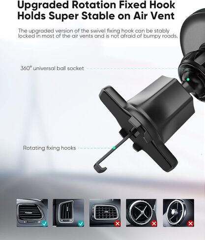 شاحن سيارة لاسلكي مغناطيسي، شحن سريع بحد أقصى 15 واط من WORDIMA، متوافق مع شاحن السيارة MagSafe، حامل فتحة تهوية متوافق مع هواتف iPhone 13/12 Series والحافظات المغناطيسية in Kuwait