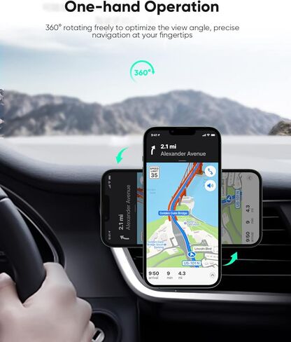 شاحن سيارة لاسلكي مغناطيسي، شحن سريع بحد أقصى 15 واط من WORDIMA، متوافق مع شاحن السيارة MagSafe، حامل فتحة تهوية متوافق مع هواتف iPhone 13/12 Series والحافظات المغناطيسية in Kuwait