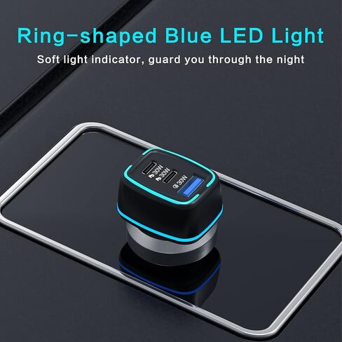 شاحن سيارة USB C، شاحن سيارة iPhone NITASA 90W 3 منافذ PD + شحن سريع 3.0(PPS) LED نوع C محول شحن سريع لهاتف iPhone 14/14 Pro/13/15 Pro Max، iPad، Samsung S22/S23، Google Pixel 7 6 /8 برو موتو in Kuwait