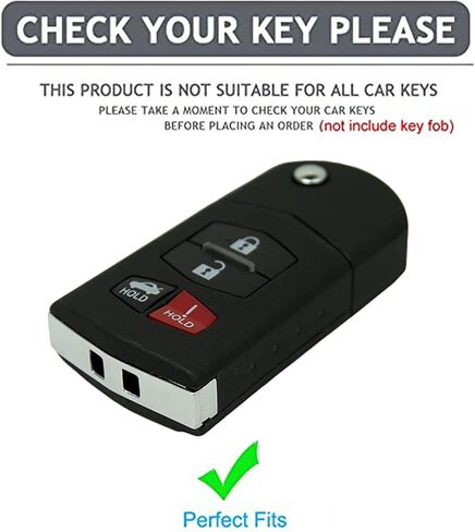 AIOEUOIA لغطاء مفتاح Mazda Key Fob بدون مفتاح، غطاء حماية مفتاح التحكم عن بعد مناسب لمازدا 2 3 5 6 CX-5 CX-7 CX-9 RX-8 MX-5 Miata (4 أزرار أسود) in Kuwait