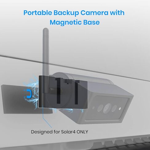 كاميرا احتياطية لاسلكية مغناطيسية AUTO-VOX للطاقة الشمسية 4، نظام كاميرا احتياطية محمول RV مع بطارية قابلة لإعادة الشحن 6600 in Kuwait