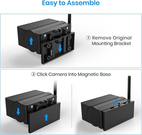 كاميرا احتياطية لاسلكية مغناطيسية AUTO-VOX للطاقة الشمسية 4، نظام كاميرا احتياطية محمول RV مع بطارية قابلة لإعادة الشحن 6600 in Kuwait