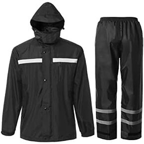 Men's Rain Suit High Visibility Reflective Work Rain Jacket Pants for All Sport Farm Fishing Motorcycle in Kuwait