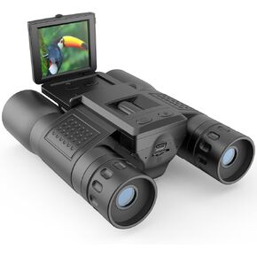 مناظير 12×32 للبالغين من زد زد ستار، مناظير مع كاميرا، شاشة ال تي بي اس 2 انش ومسجل صور فيديو 5MP 1080P مع بطاقة مايكرو SD 32GB، مناظير عالية الطاقة لمشاهدة الطيور والسفر والصيد، اسود in Kuwait