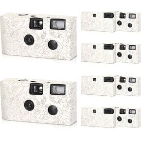 10 Pack Disposable Camera Bulk for Wedding, 34mm Single Use Camera Bulk with Flash Disposable Cameras One Time Camera for Gathering Wedding Travel (Colorful Film,White Lily) in Kuwait