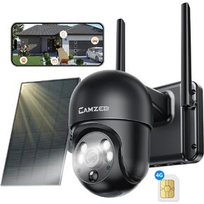 Newest 4G LTE Cellular Security Camera Outdoor System, No WiFi Solar Powered Security Camera Outside, 2K Color Night Vision for Surveillance Home, PIR Motion Detect, 2-Way Talk with SIM Card in Kuwait