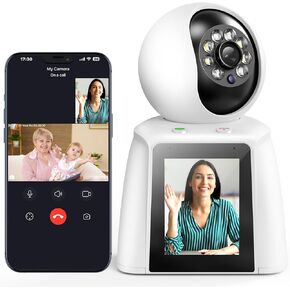 كاميرا فيديو داخلية نازريو 2K، [فيديو ثنائي الاتجاه] كاميرا أمان منزلية واي فاي للطفل/كبار السن/المربية مع تطبيق الهاتف، 2.4 جيجا هرتز كشف الحركة 360 درجة، رؤية ليلية كاملة الألوان، إنذار صفارات الإنذار، التتبع التلقائي in Kuwait