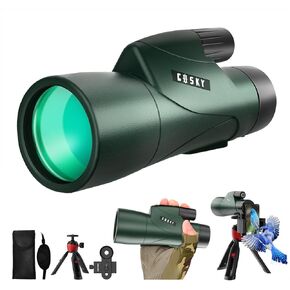 Gosky Monoculars Telescope, 12x55 HD Monocular for Adult with BAK4 Prism & FMC Lens, Lightweight Monocular with Smartphone Adapter Suitable for Bird Watching Hunting (Blue) in Saudi Arabia