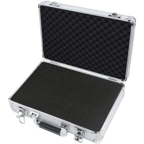 حافظة صلبة من الألومنيوم من AxiGear مع حشوة إسفنجية قابلة للتخصيص - 17 × 12 × 6 بوصة (لمسة نهائية من الكروم) in Kuwait