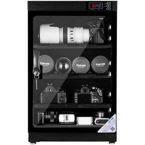 انت باينج عدسة كاميرا 4 طبقات 80 لتر لازالة الرطوبة في الخزانة الجافة مع تحكم رقمي وصندوق جاف بدون ضوضاء لتوفير الطاقة لتخزين عدسات الكاميرا والمعدات الالكترونية in Kuwait